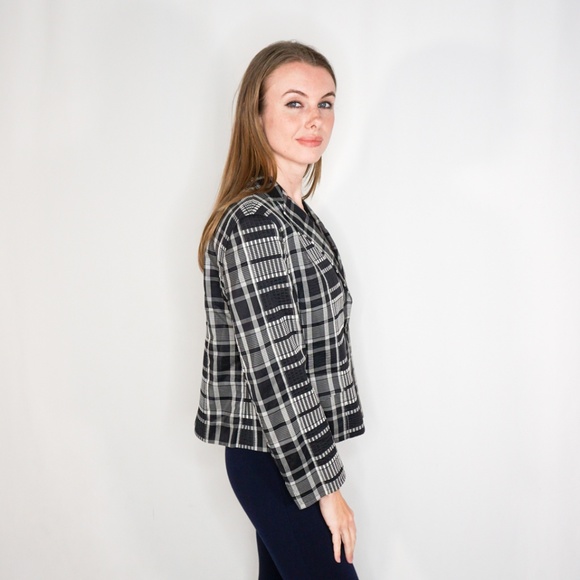 771. AKRIS PUNTO Plaid Cotton Silk Lightweight jacket 8 - Picture 2 of 7